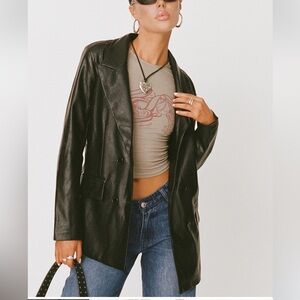 Princess Polly Ellen Faux Leather Blazer